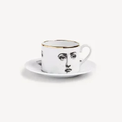 Tea And Coffee Sets<Fornasetti Tea Cup Tema E Variazioni Il Fumo Fa Male White/Black/Gold