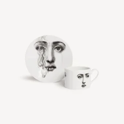 Tea And Coffee Sets<Fornasetti Tea Cup Tema E Variazioni Il Fumo Fa Male White/Black
