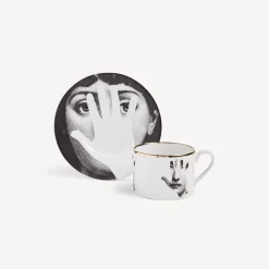 Tea And Coffee Sets<Fornasetti Tea Cup Tema E Variazioni Mano White/Black/Gold