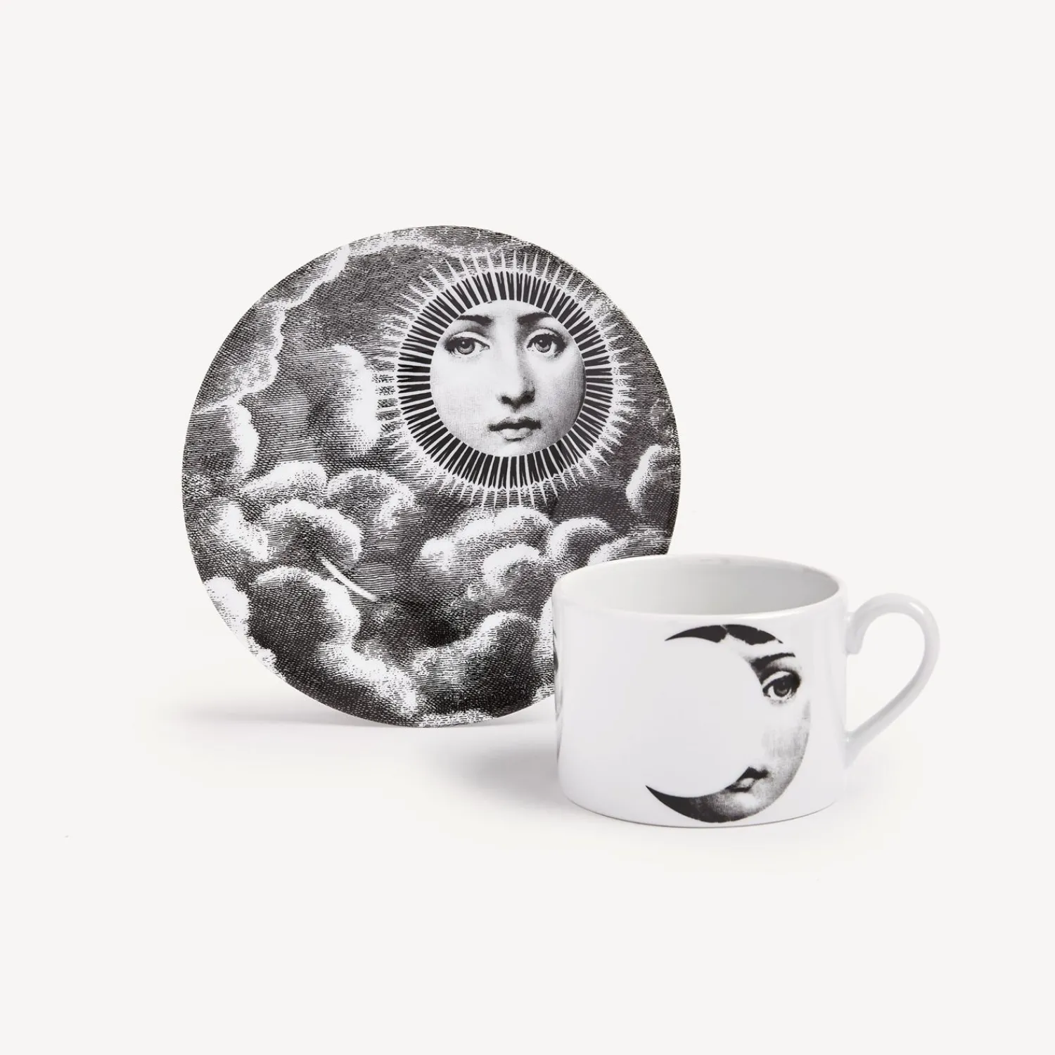 Tea And Coffee Sets<Fornasetti Tea Cup Tema E Variazioni Sole E Luna White/Black