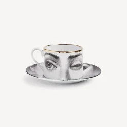 Tea And Coffee Sets<Fornasetti Tea Cup Tema E Variazioni L'Antipatico White/Black/Gold