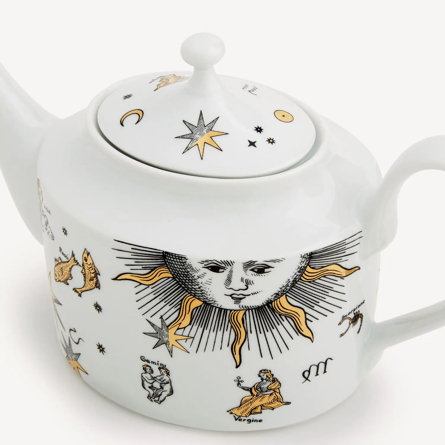 Tea And Coffee Sets<Fornasetti Teapot Astronomici White/Black/Gold