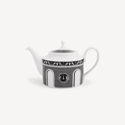 Tea And Coffee Sets<Fornasetti Teapot Facciata Quattrocentesca White/Black