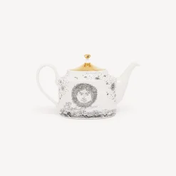 Tea And Coffee Sets<Fornasetti Teapot Solitario White/Black/Gold