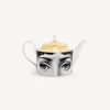 Tea And Coffee Sets<Fornasetti Teapot Tema E Variazioni N.21 White/Black/Gold