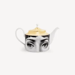 Tea And Coffee Sets<Fornasetti Teapot Tema E Variazioni N.21 White/Black/Gold