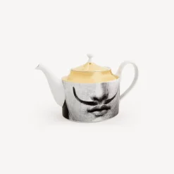 Tea And Coffee Sets<Fornasetti Teapot Tema E Variazioni N.21 White/Black/Gold