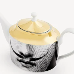 Tea And Coffee Sets<Fornasetti Teapot Tema E Variazioni N.21 White/Black/Gold