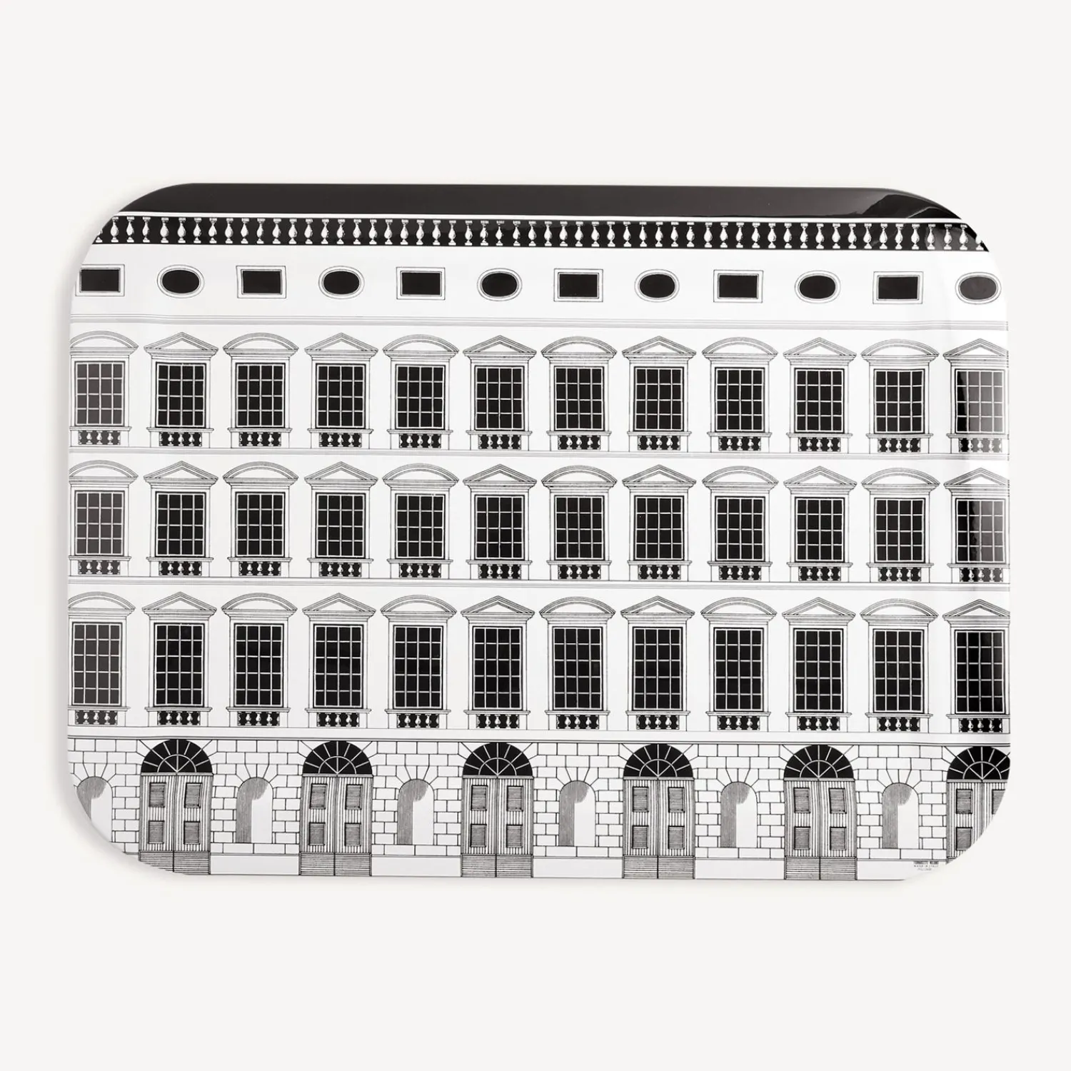 Decorative Trays And Pliants<Fornasetti Tray Architettura White/Black