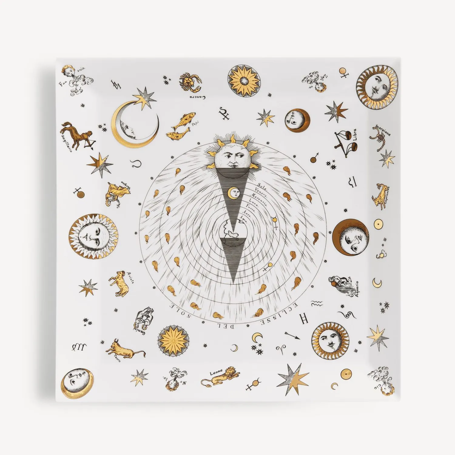Decorative Trays<Fornasetti Tray Astronomici White/Black/Gold