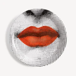 Decorative Trays And Pliants<Fornasetti Tray Bocca White/Black/Red