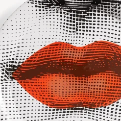 Decorative Trays And Pliants<Fornasetti Tray Bocca White/Black/Red