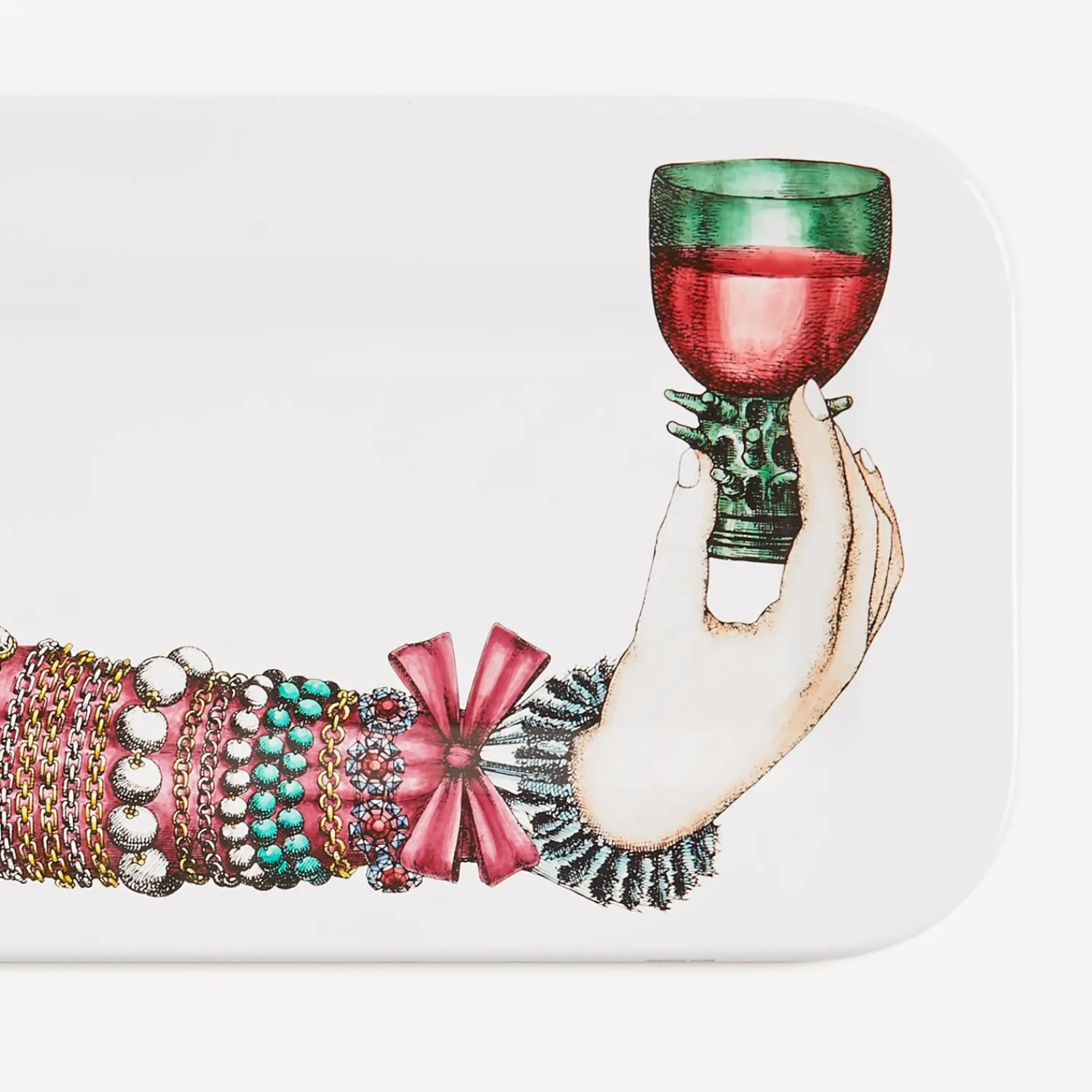 Decorative Trays And Pliants<Fornasetti Tray Braccio Ingioiellato Multicolour