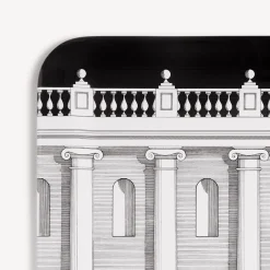 Decorative Trays And Pliants<Fornasetti Tray Casa Con Colonne White/Black