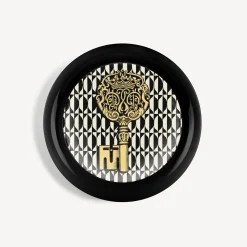Decorative Trays And Pliants<Fornasetti Tray Chiavi And Losanghe White/Black/Gold