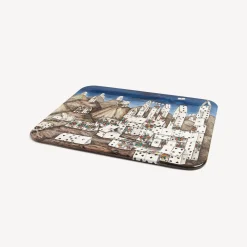 Decorative Trays And Pliants<Fornasetti Tray Citta Di Carte Multicolour