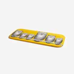 Decorative Trays And Pliants<Fornasetti Tray Civette White/Black/Yellow