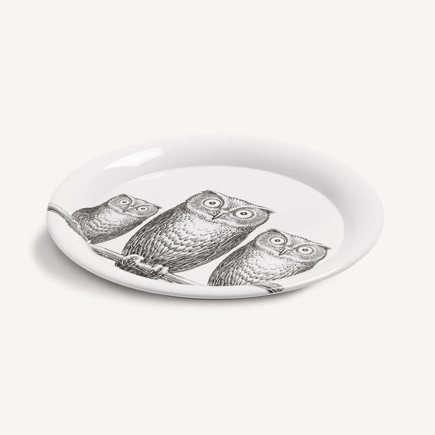 Decorative Trays And Pliants<Fornasetti Tray Civette White/Black