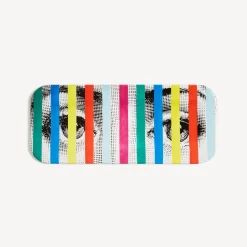 Decorative Trays And Pliants<Fornasetti Tray Face & Stripes Multicolour
