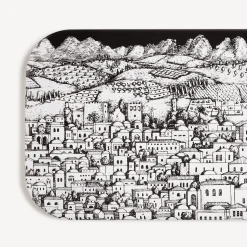 Decorative Trays And Pliants<Fornasetti Tray Gerusalemme White/Black