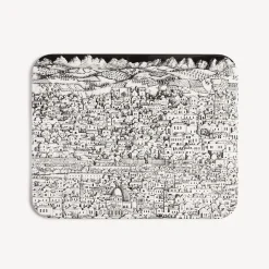 Decorative Trays And Pliants<Fornasetti Tray Gerusalemme White/Black