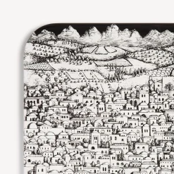 Decorative Trays And Pliants<Fornasetti Tray Gerusalemme White/Black