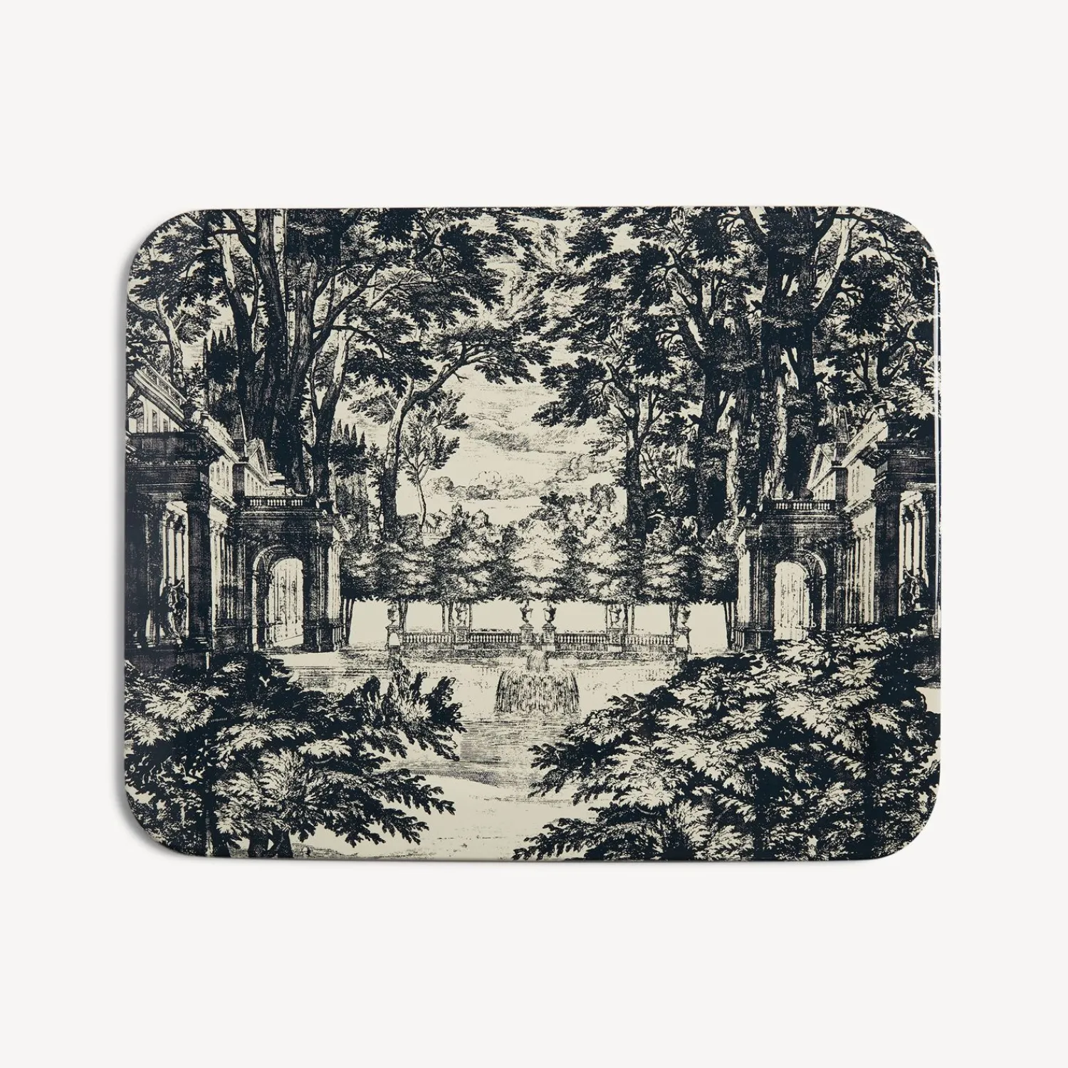 Decorative Trays And Pliants<Fornasetti Tray Giardino Settecentesco Blue/Ivory