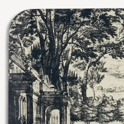 Decorative Trays And Pliants<Fornasetti Tray Giardino Settecentesco Blue/Ivory