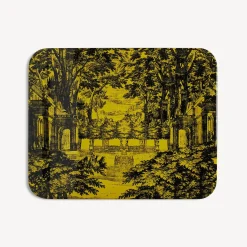 Decorative Trays And Pliants<Fornasetti Tray Giardino Settecentesco Black/Yellow