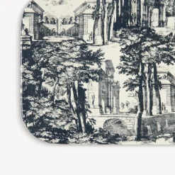 Decorative Trays And Pliants<Fornasetti Tray Giardino Settecentesco Blue/Ivory