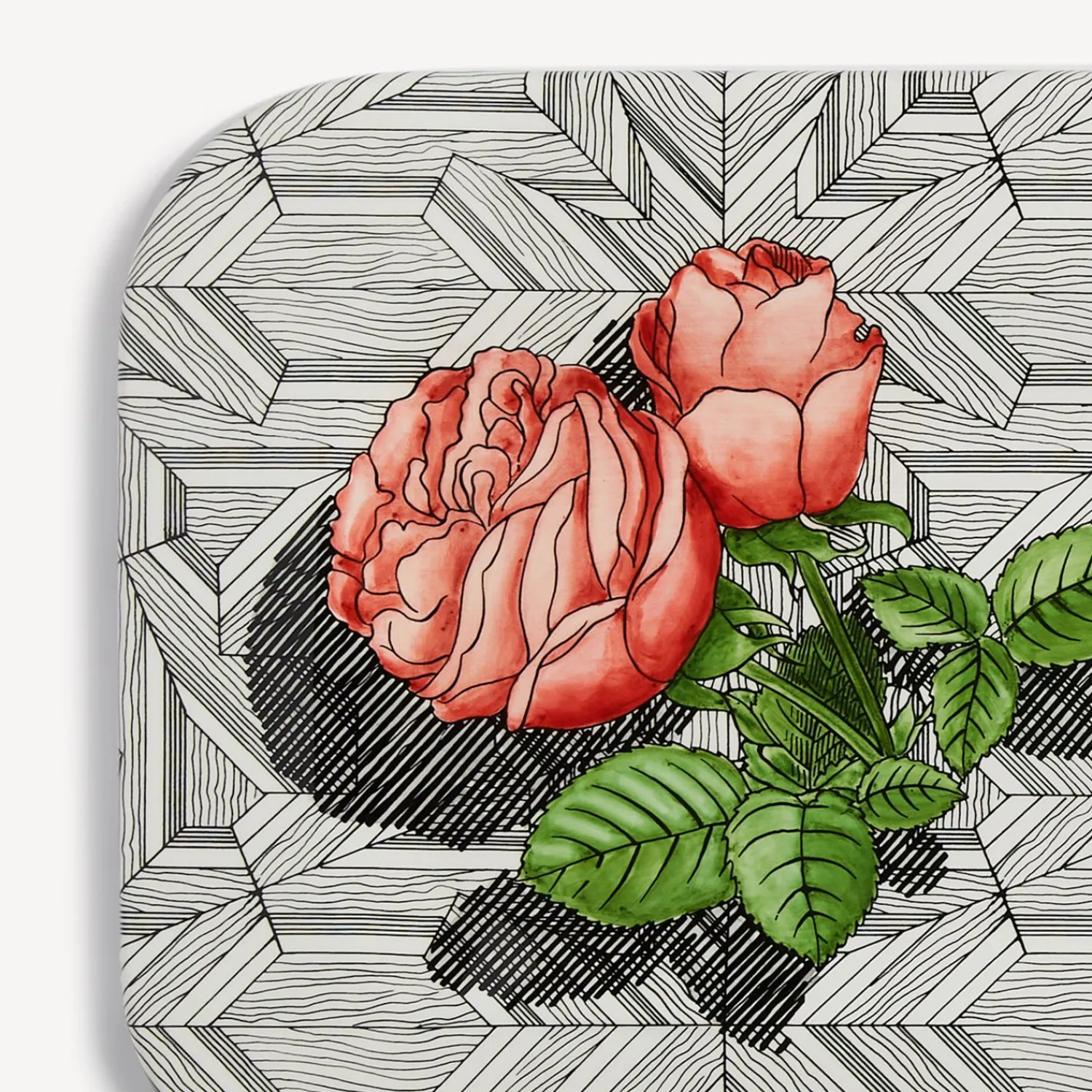 Decorative Trays And Pliants<Fornasetti Tray Musciarabia Con Rose Multicolour