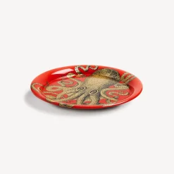 Decorative Trays And Pliants<Fornasetti Tray Polipo Gold/Red
