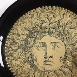 Decorative Trays And Pliants<Fornasetti Tray Re Sole White/Black/Gold