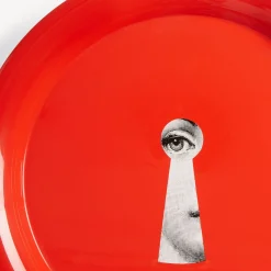Decorative Trays And Pliants<Fornasetti Tray Serratura Red White/Black/Red