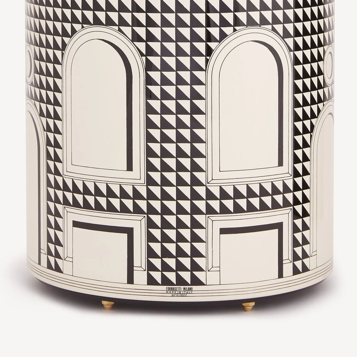 Umbrella Stands<Fornasetti Umbrella Stand Facciata Quattrocentesca Black/Ivory