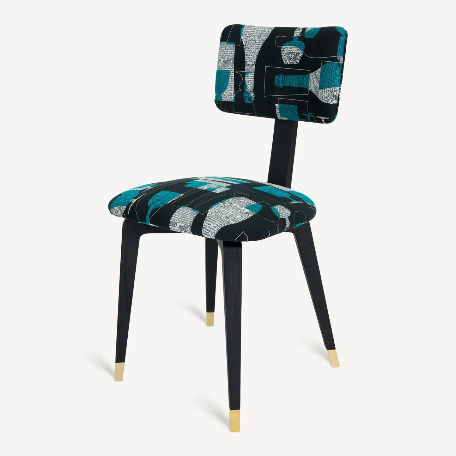 Chairs<Fornasetti Upholstered Chair Bottiglie Cocktail Black/White/Light Blue