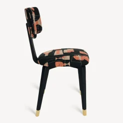 Chairs<Fornasetti Upholstered Chair Bottiglie Cocktail Black/White/Salmon