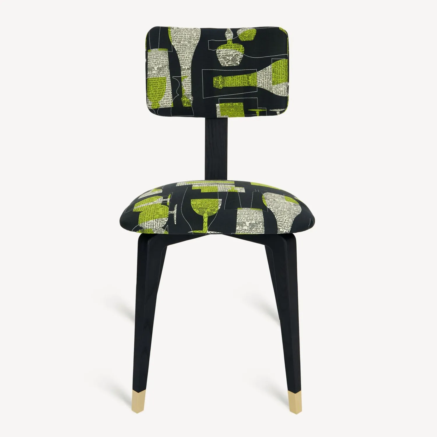 Chairs<Fornasetti Upholstered Chair Bottiglie Cocktail Black/White/Green