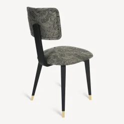 Chairs<Fornasetti Upholstered Chair Malachite Black/Gold