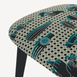 Chairs<Fornasetti Upholstered Chair Oggetti Su Cannete White/Black/Light Blue