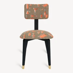 Chairs<Fornasetti Upholstered Chair Oggetti Su Cannete Black/White/Salmon