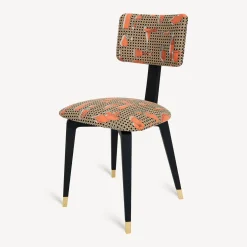 Chairs<Fornasetti Upholstered Chair Oggetti Su Cannete Black/White/Salmon