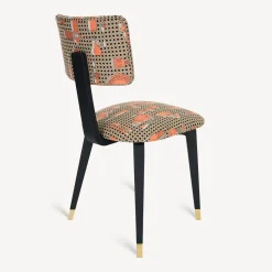 Chairs<Fornasetti Upholstered Chair Oggetti Su Cannete Black/White/Salmon