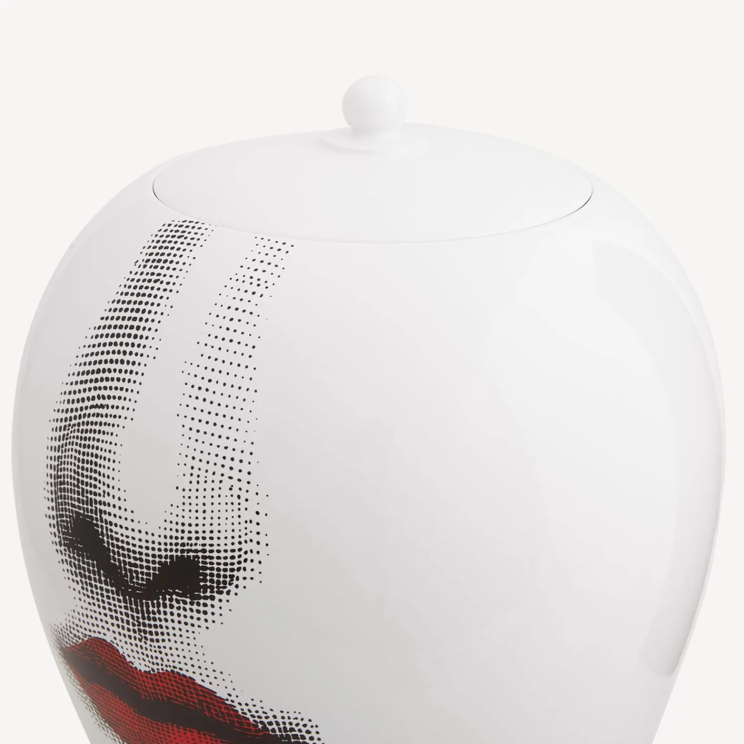 Vases<Fornasetti Vase Bacio Maxi White/Black/Red
