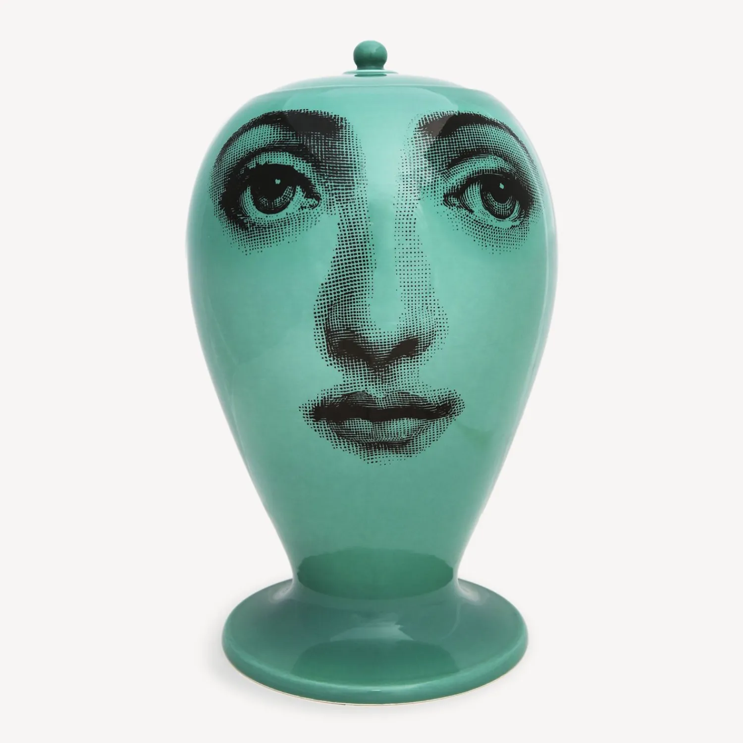 Vases<Fornasetti Vase Buongiorno/Buonanotte Green/Black
