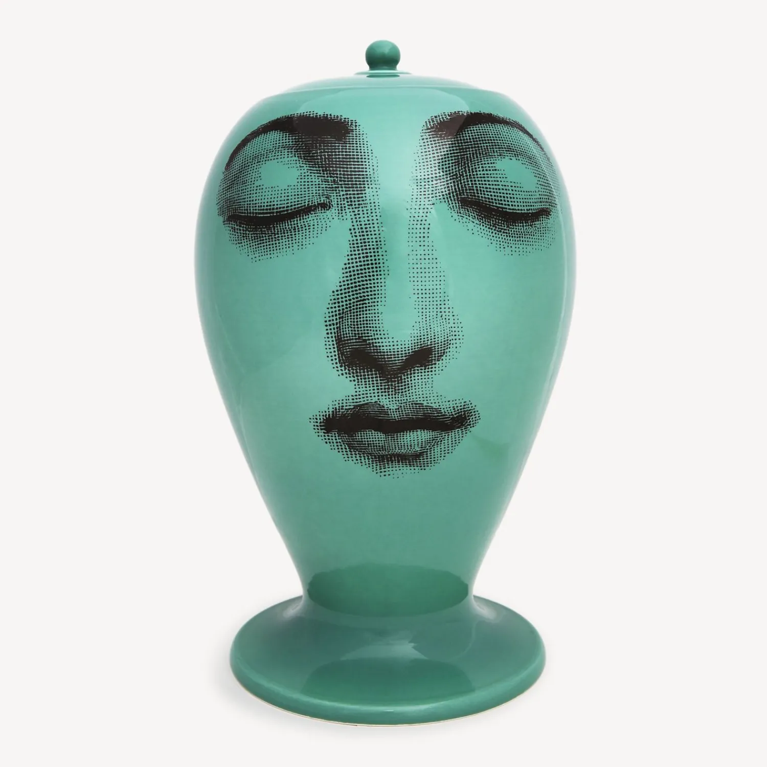 Vases<Fornasetti Vase Buongiorno/Buonanotte Green/Black