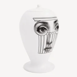 Vases<Fornasetti Vase Capitello White/Black