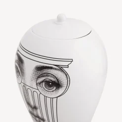 Vases<Fornasetti Vase Capitello White/Black