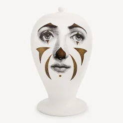 Vases<Fornasetti Vase Clown White/Black/Gold
