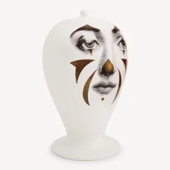 Vases<Fornasetti Vase Clown White/Black/Gold